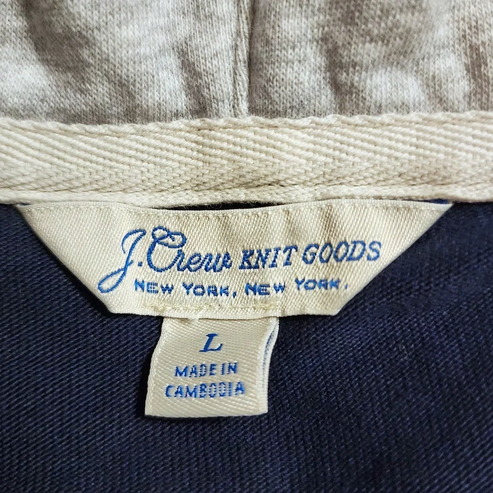 J.Crew Striped Hooded Rugby Shirt | Size Large